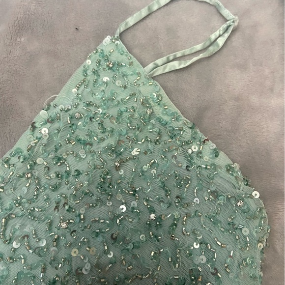 Retrofete Nolan Turquoise Powder Sequin Mini Dress 3158 - Picture 7 of 14